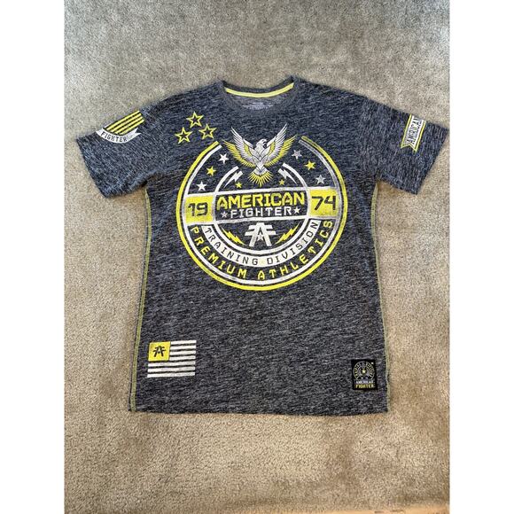 American Fighter Shirt Mens Medium Buckle Short Sleeve Gray Heathered E190 - Picture 1 of 11